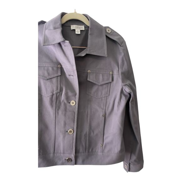 St. John Sport Button Front Jacket Stretch Long Sleeve Collared Gray Size Small - Picture 7 of 13